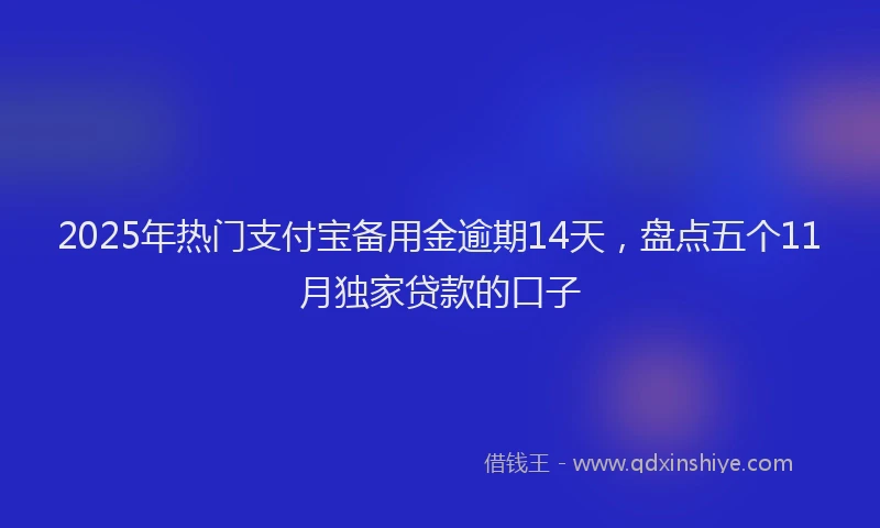 2025年热门支付宝备用金逾期14天，盘点五个11月独家贷款的口子