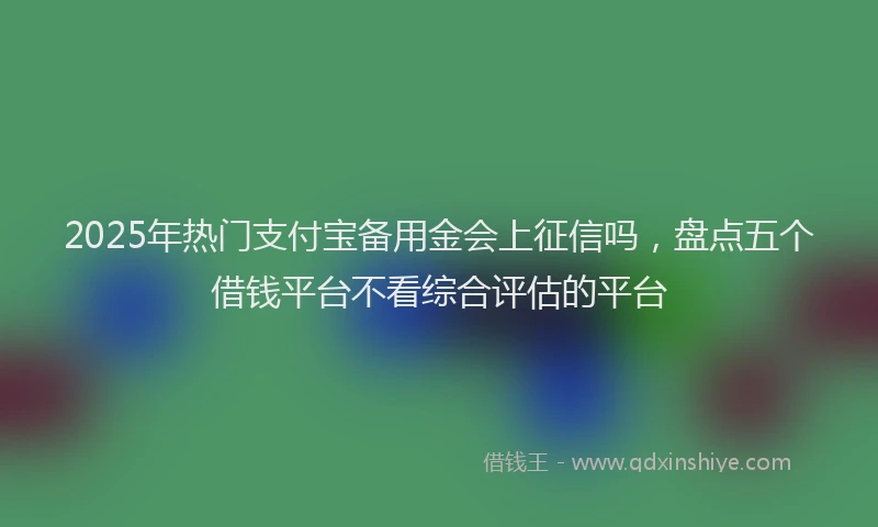 2025年热门支付宝备用金会上征信吗，盘点五个借钱平台不看综合评估的平台