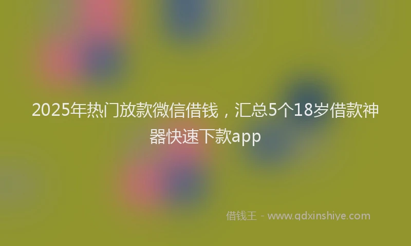 2025年热门放款微信借钱，汇总5个18岁借款神器快速下款app