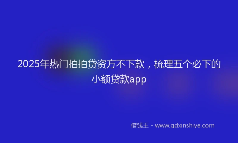 2025年热门拍拍贷资方不下款，梳理五个必下的小额贷款app