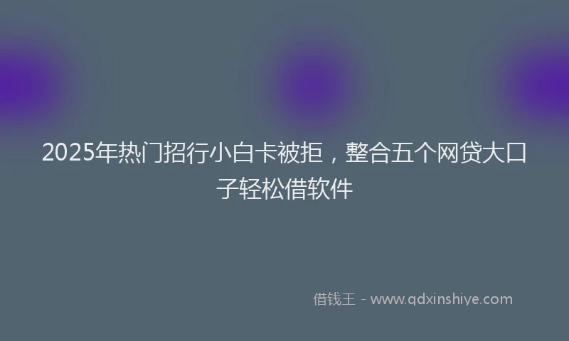 2025年热门招行小白卡被拒，整合五个网贷大口子轻松借软件