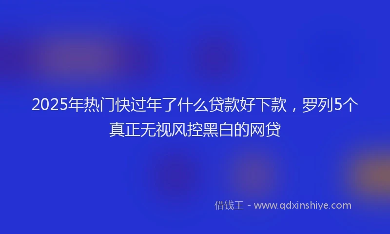2025年热门快过年了什么贷款好下款，罗列5个真正无视风控黑白的网贷