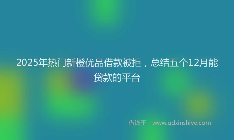 2025年热门新橙优品借款被拒，总结五个12月能贷款的平台