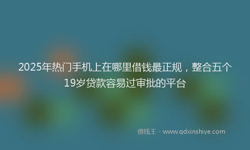 2025年热门手机上在哪里借钱最正规，整合五个19岁贷款容易过审批的平台