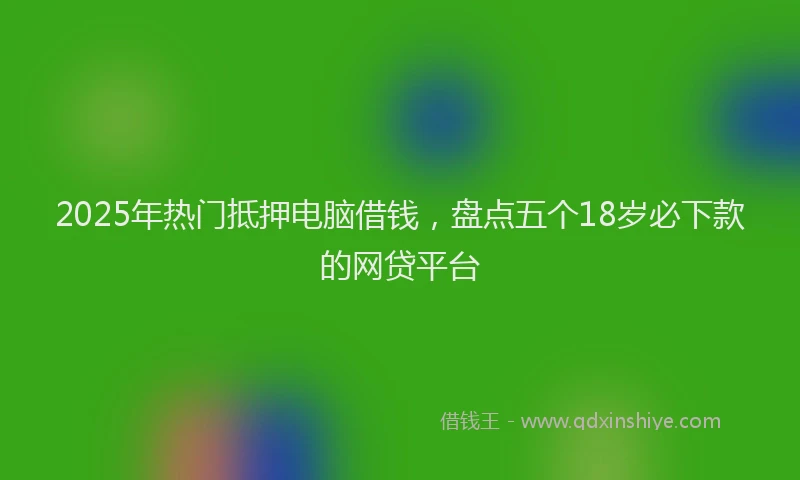 2025年热门抵押电脑借钱，盘点五个18岁必下款的网贷平台
