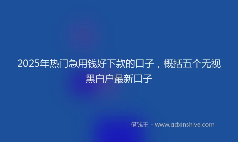 2025年热门急用钱好下款的口子，概括五个无视黑白户最新口子