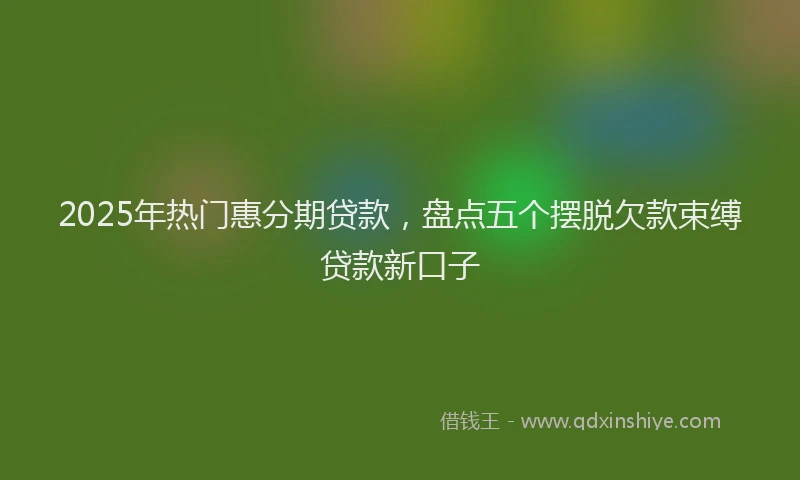 2025年热门惠分期贷款，盘点五个摆脱欠款束缚贷款新口子