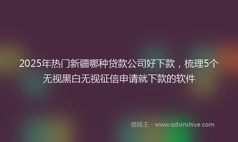 2025年热门新疆哪种贷款公司好下款，梳理5个无视黑白无视征信申请就下款的软件