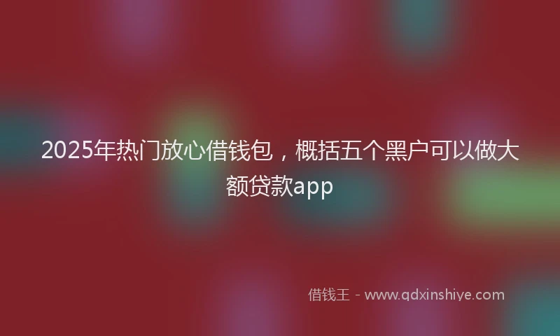 2025年热门放心借钱包，概括五个黑户可以做大额贷款app