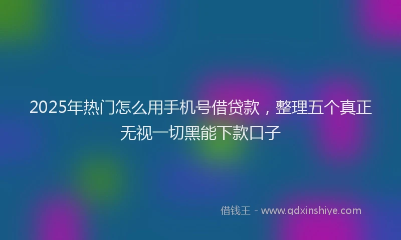 2025年热门怎么用手机号借贷款，整理五个真正无视一切黑能下款口子