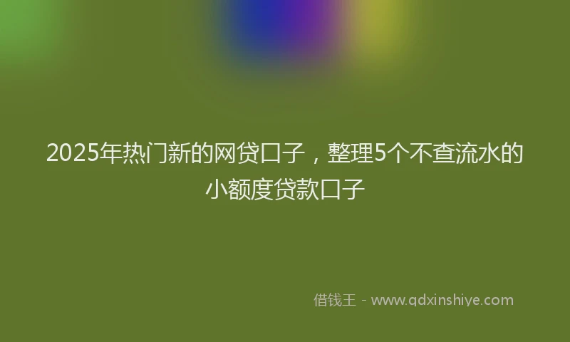 2025年热门新的网贷口子，整理5个不查流水的小额度贷款口子