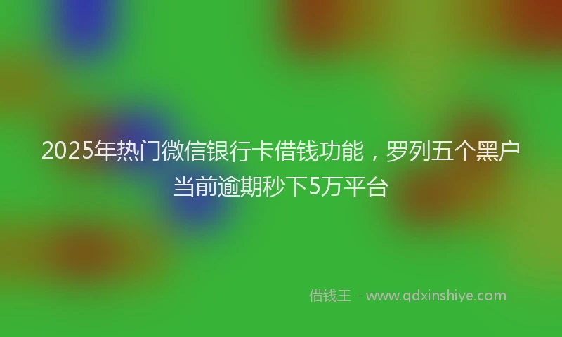 2025年热门微信银行卡借钱功能，罗列五个黑户当前逾期秒下5万平台