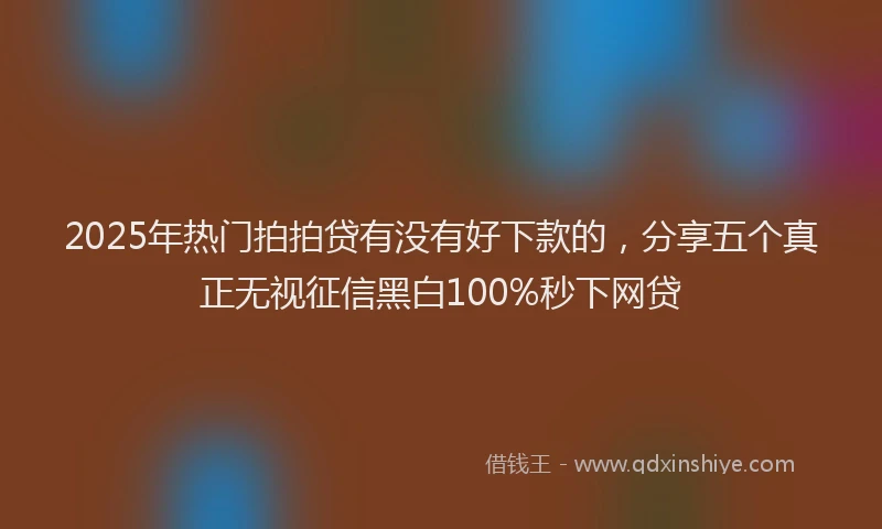 2025年热门拍拍贷有没有好下款的，分享五个真正无视征信黑白100%秒下网贷