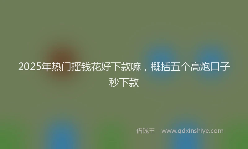 2025年热门摇钱花好下款嘛，概括五个高炮口子秒下款