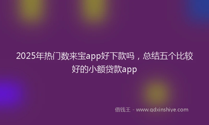 2025年热门数来宝app好下款吗，总结五个比较好的小额贷款app