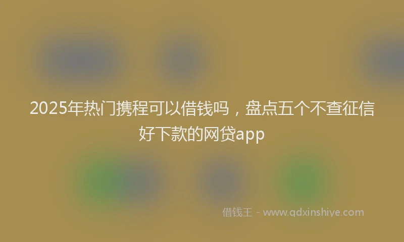 2025年热门携程可以借钱吗，盘点五个不查征信好下款的网贷app