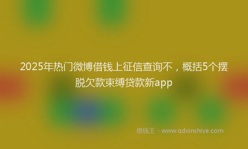 2025年热门微博借钱上征信查询不，概括5个摆脱欠款束缚贷款新app