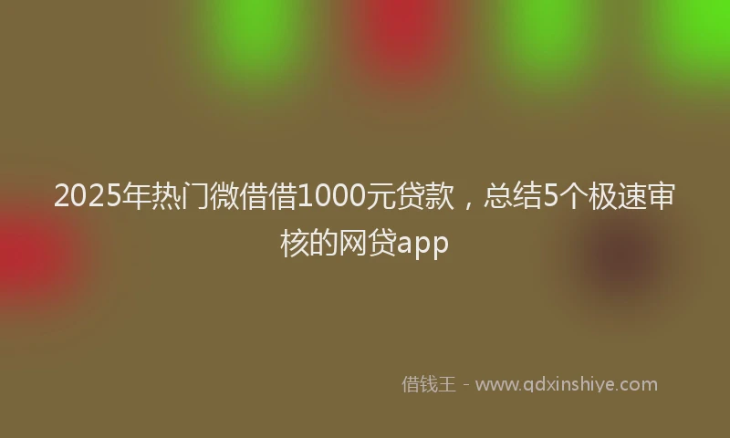 2025年热门微借借1000元贷款，总结5个极速审核的网贷app