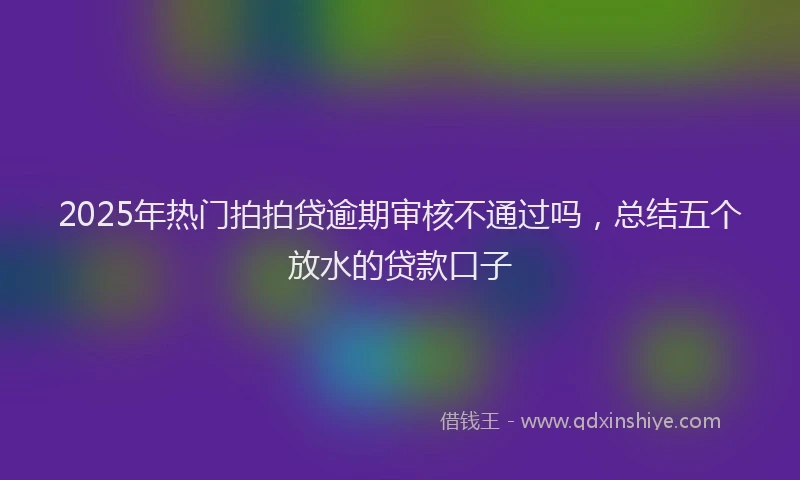 2025年热门拍拍贷逾期审核不通过吗，总结五个放水的贷款口子
