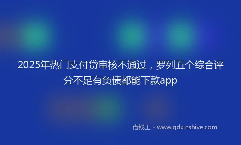 2025年热门支付贷审核不通过，罗列五个综合评分不足有负债都能下款app