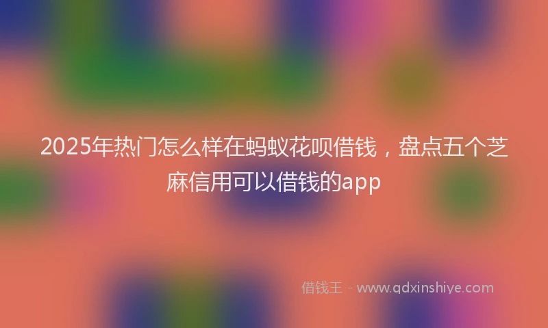 2025年热门怎么样在蚂蚁花呗借钱，盘点五个芝麻信用可以借钱的app
