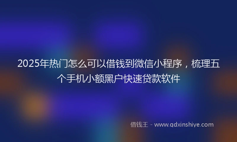 2025年热门怎么可以借钱到微信小程序，梳理五个手机小额黑户快速贷款软件