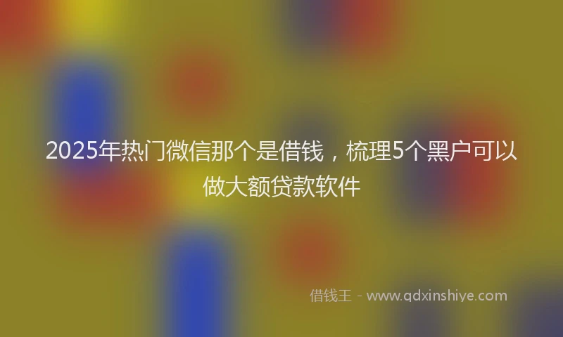 2025年热门微信那个是借钱，梳理5个黑户可以做大额贷款软件