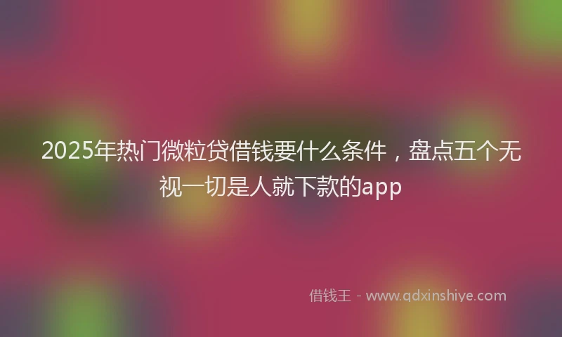 2025年热门微粒贷借钱要什么条件，盘点五个无视一切是人就下款的app