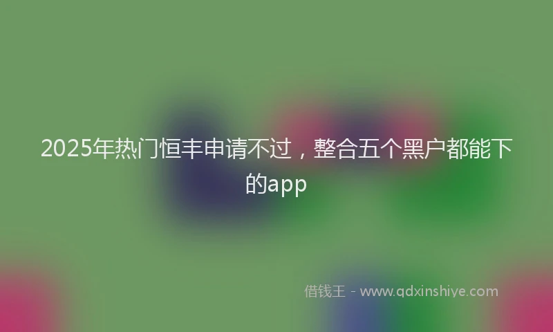 2025年热门恒丰申请不过，整合五个黑户都能下的app