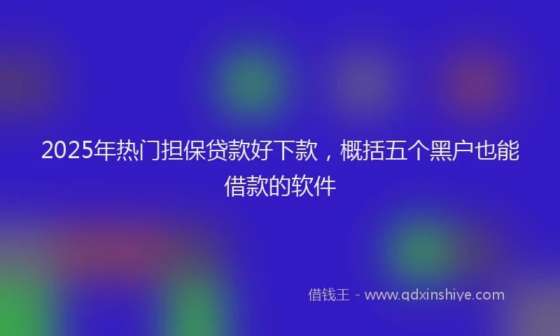 2025年热门担保贷款好下款，概括五个黑户也能借款的软件