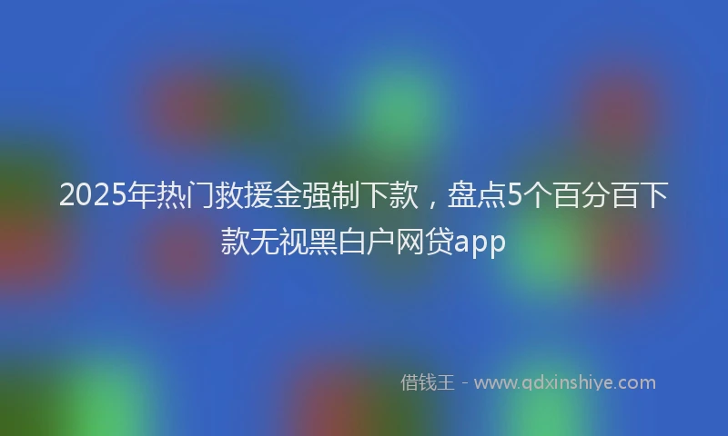2025年热门救援金强制下款，盘点5个百分百下款无视黑白户网贷app