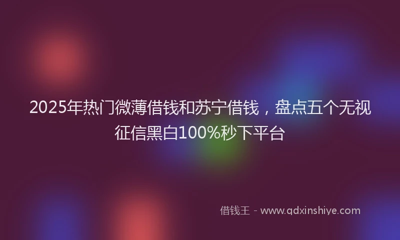2025年热门微薄借钱和苏宁借钱，盘点五个无视征信黑白100%秒下平台