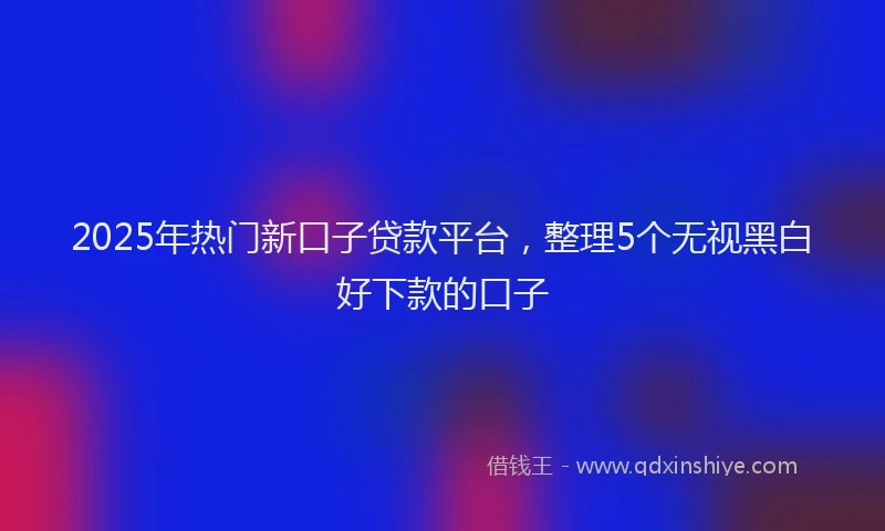 2025年热门新口子贷款平台，整理5个无视黑白好下款的口子