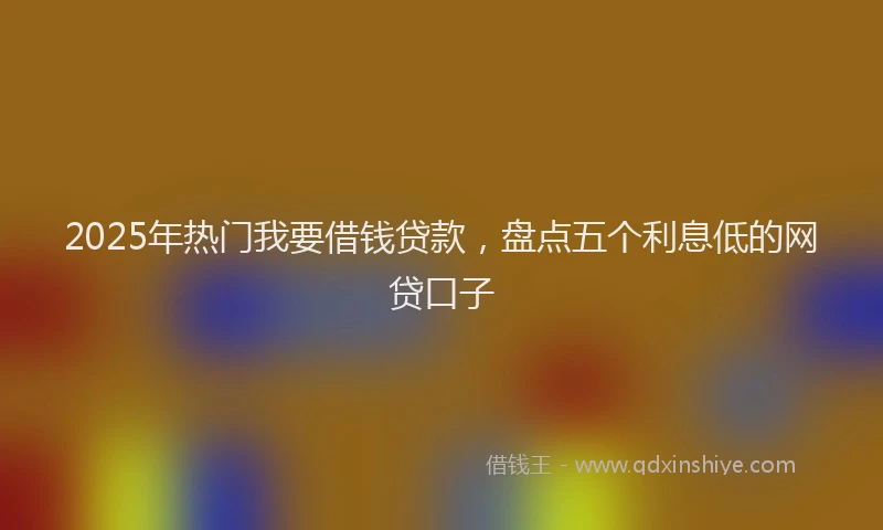 2025年热门我要借钱贷款，盘点五个利息低的网贷口子