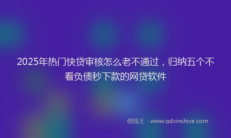 2025年热门快贷审核怎么老不通过，归纳五个不看负债秒下款的网贷软件