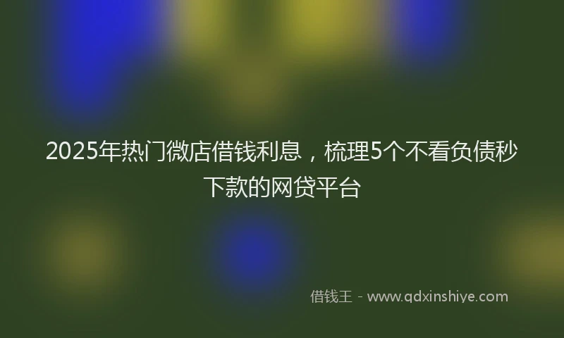 2025年热门微店借钱利息，梳理5个不看负债秒下款的网贷平台
