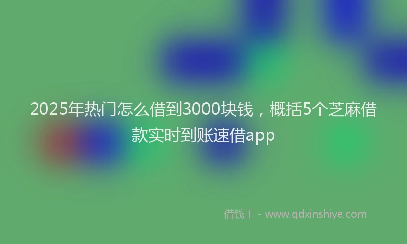 2025年热门怎么借到3000块钱，概括5个芝麻借款实时到账速借app