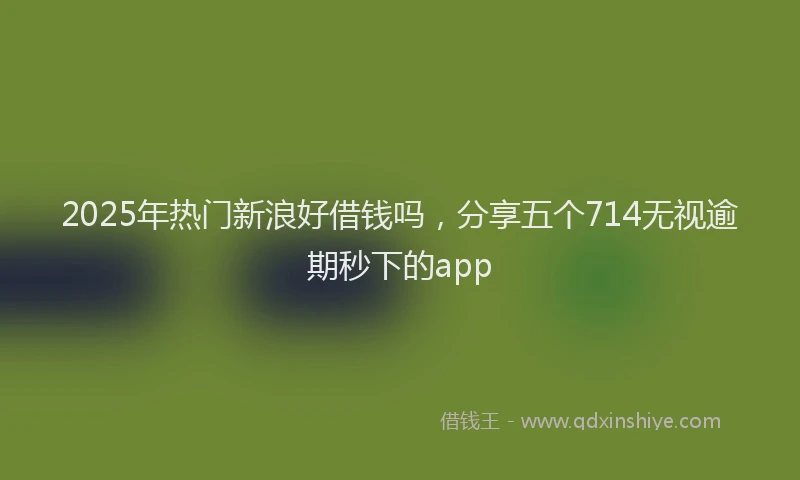 2025年热门新浪好借钱吗，分享五个714无视逾期秒下的app
