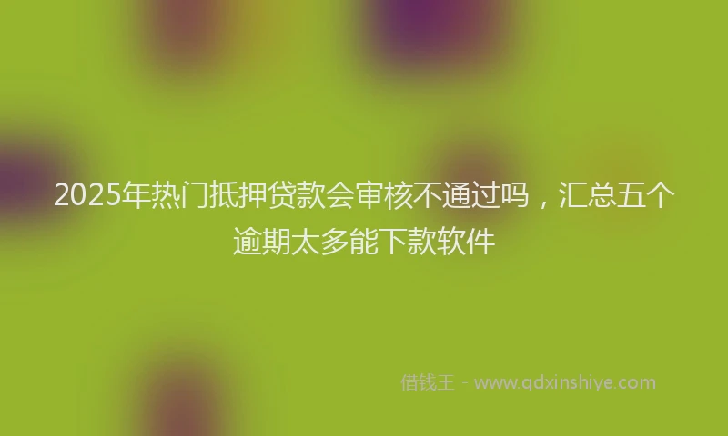 2025年热门抵押贷款会审核不通过吗，汇总五个逾期太多能下款软件