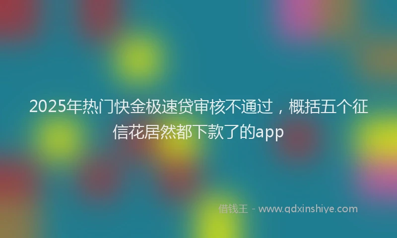 2025年热门快金极速贷审核不通过，概括五个征信花居然都下款了的app