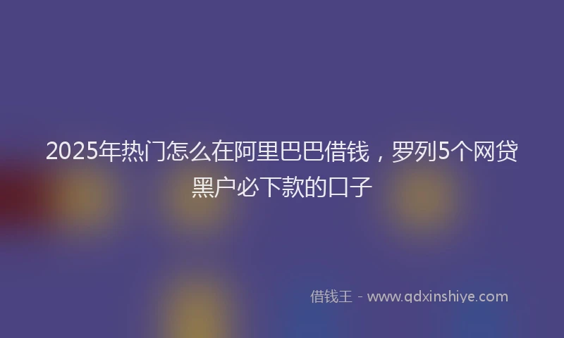 2025年热门怎么在阿里巴巴借钱，罗列5个网贷黑户必下款的口子