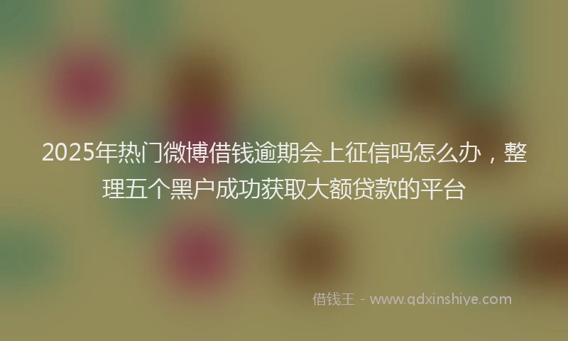 2025年热门微博借钱逾期会上征信吗怎么办，整理五个黑户成功获取大额贷款的平台