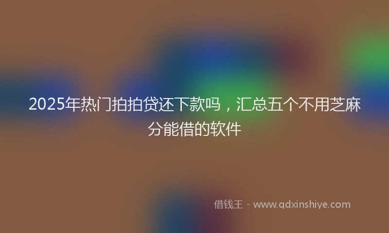 2025年热门拍拍贷还下款吗，汇总五个不用芝麻分能借的软件