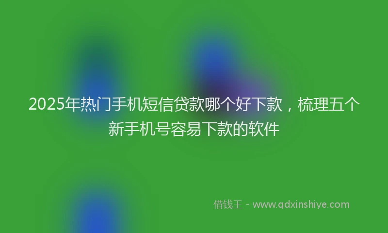 2025年热门手机短信贷款哪个好下款，梳理五个新手机号容易下款的软件