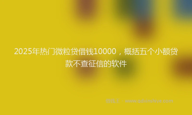 2025年热门微粒贷借钱10000，概括五个小额贷款不查征信的软件