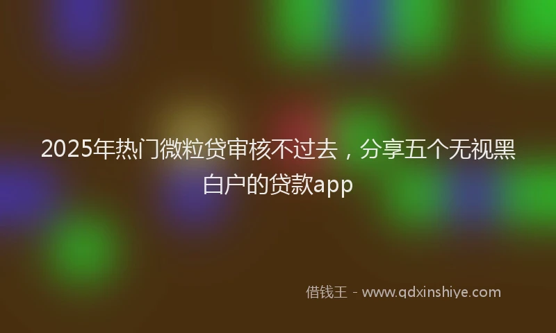 2025年热门微粒贷审核不过去，分享五个无视黑白户的贷款app