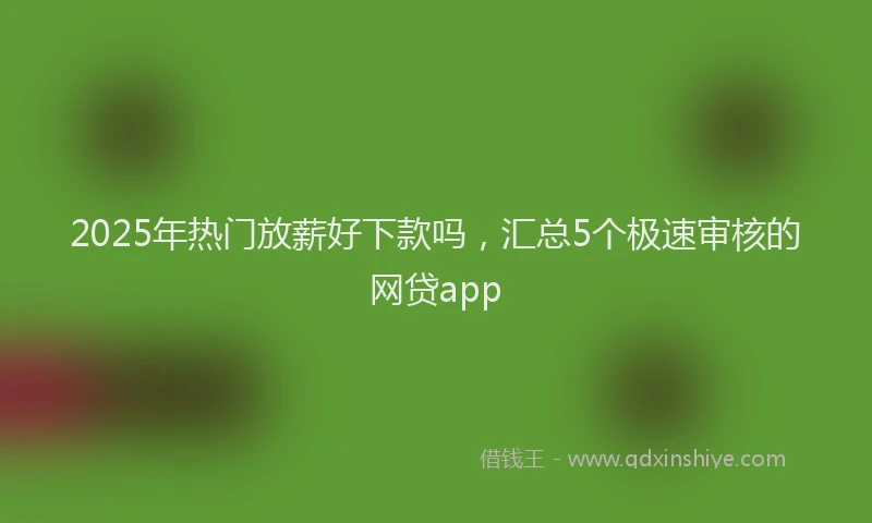 2025年热门放薪好下款吗，汇总5个极速审核的网贷app
