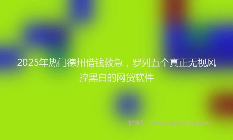 2025年热门德州借钱救急，罗列五个真正无视风控黑白的网贷软件