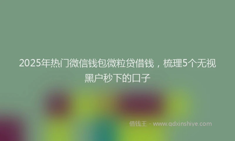 2025年热门微信钱包微粒贷借钱，梳理5个无视黑户秒下的口子