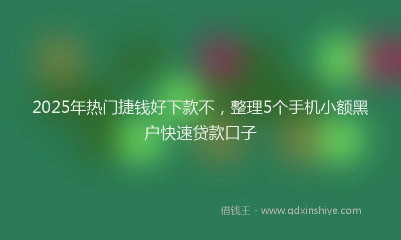 2025年热门捷钱好下款不，整理5个手机小额黑户快速贷款口子